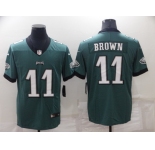 Men's Philadelphia Eagles #11 A. J. Brown Green Vapor Untouchable Limited Stitched Jersey1