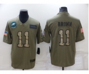 Men's Philadelphia Eagles #11 A. J. Brown Olive Camo Salute To Service Limited Stitched Jersey
