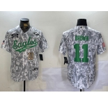 Men's Philadelphia Eagles #11 AJ Brown Arctic Camo 2024 Salute to Service Stitched Baseball Jerseys