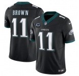 Men's Philadelphia Eagles #11 A.J. Brown Black 2025 F.U.S.E. With 3-Star C Patch Vapor Untouchable Limited Football Stitched Jersey