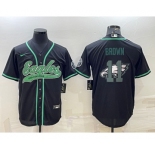 Men's Philadelphia Eagles #11 AJ Brown Black Team Big Logo With Patch Cool Base Stitched Baseball Jersey