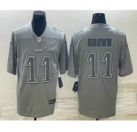 Men's Philadelphia Eagles #11 AJ Brown Gray Atmosphere Fashion Stitched Jersey