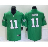Men's Philadelphia Eagles #11 AJ Brown Green 2023 Vapor Limited Throwback Jersey