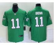 Men's Philadelphia Eagles #11 AJ Brown Green 2023 Vapor Limited Throwback Jersey