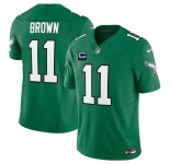Men's Philadelphia Eagles #11 A.J. Brown Kelly Green 2025 F.U.S.E. With 3-Star C Patch Vapor Untouchable Limited Throwback Football Stitched Jersey