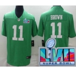 Men's Philadelphia Eagles #11 AJ Brown Limited Green Rush Super Bowl LVII Vapor Jersey