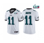 Men's Philadelphia Eagles #11 A.J. Brown White Super Bowl LVII Patch Vapor Untouchable Limited Stitched Jersey