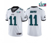 Men's Philadelphia Eagles #11 A.J. Brown White Super Bowl LVII Patch Vapor Untouchable Limited Stitched Jersey