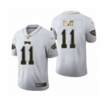 Men's Philadelphia Eagles #11 Carson Wentz Limited White Golden Edition Football Jersey