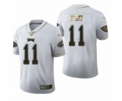 Men's Philadelphia Eagles #11 Carson Wentz Limited White Golden Edition Football Jersey