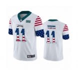 Men's Philadelphia Eagles #11 Carson Wentz White Independence Day Limited Player Football Jersey