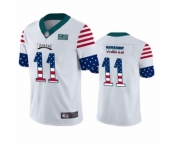 Men's Philadelphia Eagles #11 Carson Wentz White Independence Day Limited Player Football Jersey