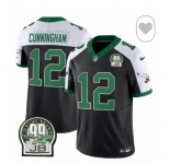 Men's Philadelphia Eagles #12 Cunningham Black White F.U.S.E. Vapor Untouchable Limited 2024 Stitched Football Jersey