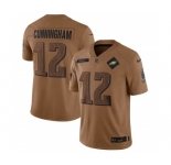 Men's Philadelphia Eagles #12 Randall Cunningham 2023 Brown Salute To Service Limited Football Stitched Jersey