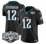 Men's Philadelphia Eagles #12 Randall Cunningham Black 2024 New NFC East Champions F.U.S.E. Vapor Untouchable Limited Stitched Football Jersey