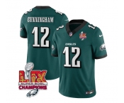 Men's Philadelphia Eagles #12 Randall Cunningham Green 2025 Eagles Logo Super Bowl LIX Patch New F.U.S.E. Vapor Limited Football Stitched Jersey