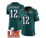 Men's Philadelphia Eagles #12 Randall Cunningham Green 2025 Super Bowl LIX Patch New F.U.S.E. Vapor Limited Stitched Football Jersey