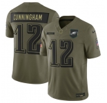 Men's Philadelphia Eagles #12 Randall Cunningham Olive 2025 Salute to Service Limited Football Stitched Jersey