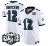 Men's Philadelphia Eagles #12 Randall Cunningham White 2024 New NFC East Champions F.U.S.E. Vapor Untouchable Limited Stitched Football Jersey