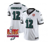 Men's Philadelphia Eagles #12 Randall Cunningham White 2025 Eagles Logo Super Bowl LIX Patch New F.U.S.E. Vapor Limited Football Stitched Jersey