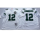 Men's Philadelphia Eagles #12 Randall Cunningham White Stitched Football Throwback Jersey