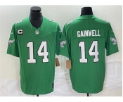 Men's Philadelphia Eagles #14 Kenneth Gainwell Green 2023 F.U.S.E. With C Patch Vapor Untouchable Football Stitched Jersey