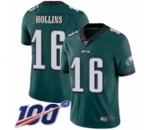 Men's Philadelphia Eagles #16 Mack Hollins Midnight Green Team Color Vapor Untouchable Limited Player 100th Season Football Jersey