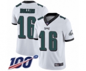 Men's Philadelphia Eagles #16 Mack Hollins White Vapor Untouchable Limited Player 100th Season Football Jersey