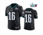 Men's Philadelphia Eagles #16 Quez Watkins Black Super Bowl LVII Vapor Untouchable Limited Stitched Jersey