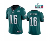 Men's Philadelphia Eagles #16 Quez Watkins Green Super Bowl LVII Vapor Untouchable Limited Stitched Jersey