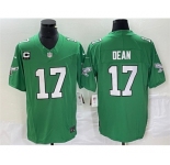 Men's Philadelphia Eagles #17 Nakobe Dean Green 2023 F.U.S.E. With C Patch Vapor Untouchable Football Stitched Jersey