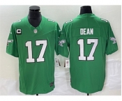 Men's Philadelphia Eagles #17 Nakobe Dean Green 2023 F.U.S.E. With C Patch Vapor Untouchable Football Stitched Jersey