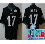 Men's Philadelphia Eagles #17 Nakobe Dean Limited Black Super Bowl LVII Vapor Jersey