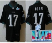Men's Philadelphia Eagles #17 Nakobe Dean Limited Black Super Bowl LVII Vapor Jersey