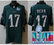 Men's Philadelphia Eagles #17 Nakobe Dean Limited Green Super Bowl LVII Vapor Jersey