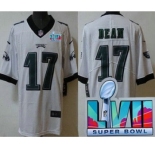 Men's Philadelphia Eagles #17 Nakobe Dean Limited White Super Bowl LVII Vapor Jersey