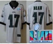 Men's Philadelphia Eagles #17 Nakobe Dean Limited White Super Bowl LVII Vapor Jersey