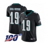 Men's Philadelphia Eagles #19 JJ Arcega-Whiteside Black Alternate Vapor Untouchable Limited Player 100th Season Football Jersey