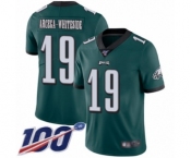 Men's Philadelphia Eagles #19 JJ Arcega-Whiteside Midnight Green Team Color Vapor Untouchable Limited Player 100th Season Football Jersey