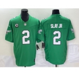Men's Philadelphia Eagles #2 Darius Slay JR Green 2023 F.U.S.E. Vapor Untouchable With C Patch Stitched Football Jersey