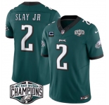 Men's Philadelphia Eagles #2 Darius Slay JR Green 2024 NFC East Champions With 3-Star C Patch F.U.S.E. Vapor Untouchable Limited Stitched Football Jersey