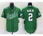 Men's Philadelphia Eagles #2 Darius Slay JR Green Cool Base Stitched Baseball Jersey