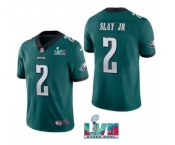 Men's Philadelphia Eagles #2 Darius Slay JR Green Super Bowl LVII Patch Vapor Untouchable Limited Stitched Jersey