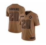 Men's Philadelphia Eagles #20 Brian Dawkins 2023 Brown Salute To Service Limited Football Stitched Jersey