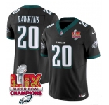 Men's Philadelphia Eagles #20 Brian Dawkins Black 2025 Eagles Logo Super Bowl LIX Patch New F.U.S.E. Vapor Limited Football Stitched Jersey