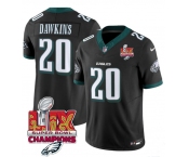 Men's Philadelphia Eagles #20 Brian Dawkins Black 2025 Eagles Logo Super Bowl LIX Patch New F.U.S.E. Vapor Limited Football Stitched Jersey