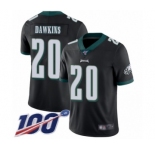 Men's Philadelphia Eagles #20 Brian Dawkins Black Alternate Vapor Untouchable Limited Player 100th Season Football Jersey
