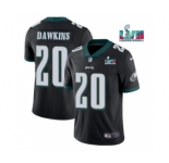 Men's Philadelphia Eagles #20 Brian Dawkins Black Super Bowl LVII Patch Vapor Untouchable Limited Stitched Jersey