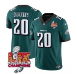 Men's Philadelphia Eagles #20 Brian Dawkins Green 2025 Eagles Logo Super Bowl LIX Patch New F.U.S.E. Vapor Limited Football Stitched Jersey