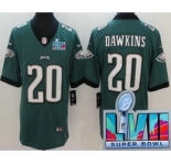 Men's Philadelphia Eagles #20 Brian Dawkins Limited Green Super Bowl LVII Vapor Jersey